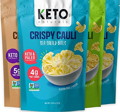 Cauliflower Chips Keto Bites Variety Pack, 4 Pack Healthy Vegetable Chips & Crisps, Gluten Free