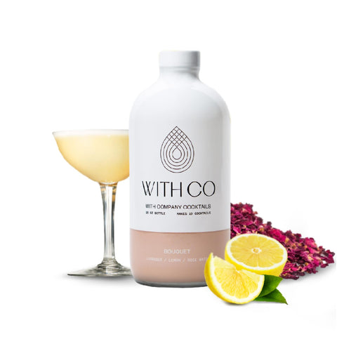 WithCo Bouquet Gimlet Craft Cocktail Mixer with Lemon, Lavender, and Rosewater Makes