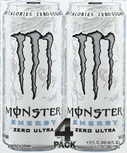 16 oz, 4 Pack Monster Energy, Zero Ultra, fl