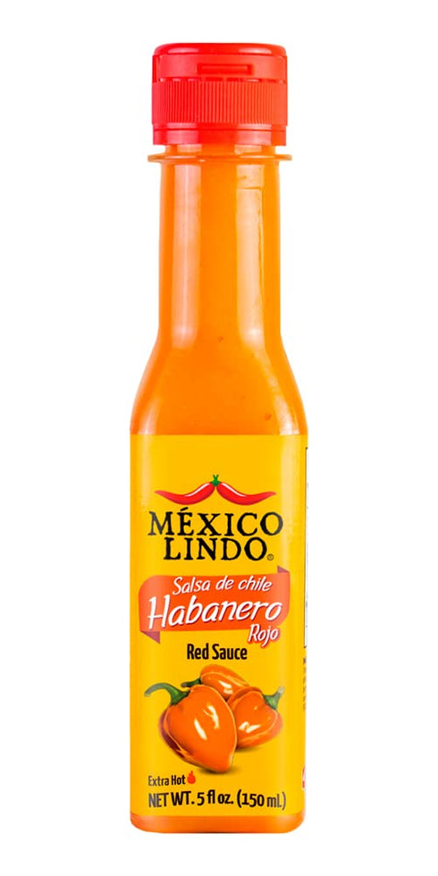 Mexico Lindo Red Habanero Hot Sauce, 5 Fl Oz Bottles (Pack of 6)