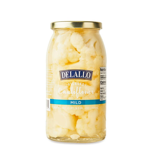 25.5 oz (3 Pack) DeLallo Mild Pickled Cauliflower in Tangy Vinegar Brine, Crispy Crunch Texture, Naturally Cured