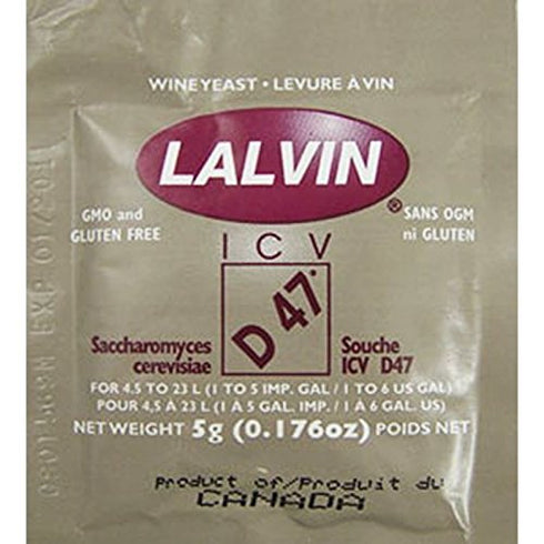 10x Lalvin D47 Yeast for White and Blush Wines, 5g Homebrew Wine Making
