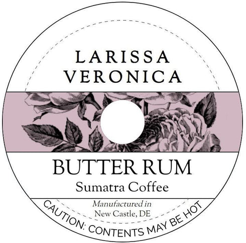 Larissa Veronica Butter Rum Sumatra Coffee (Single Serve K-Cup Pods) (Gourmet, Naturally Flavored, Whole