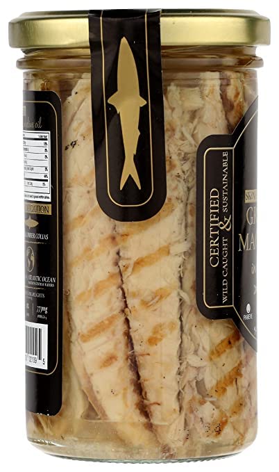 22g 9.17 Oz 3-Pack Season Grilled Mackerel in Olive Oil - Skinless & Boneless Mackerel Fillets, Wild Caught, Keto