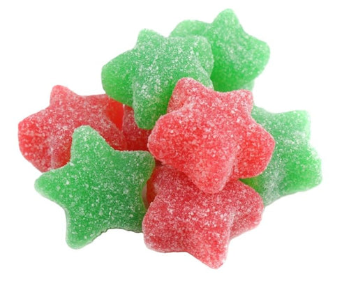 YANKEETRADERS Red and Green Sour Jelly Stars, Holiday Gumdrops Candy, 2 or