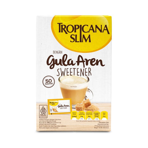 Tropicana Slim Sweetener Palm Sugar Gula Aren 50-ct, 100 gram (Pack of 1)