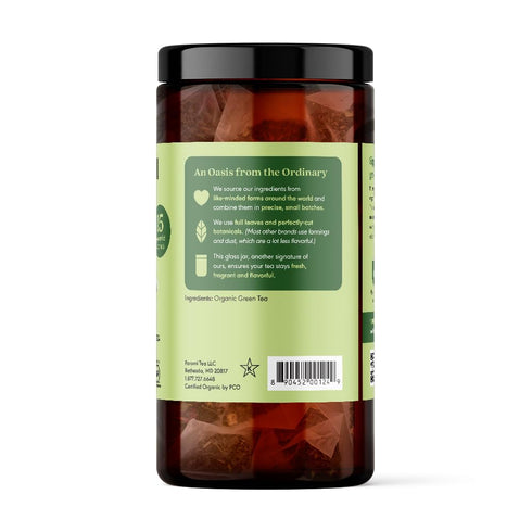 Paromi Palace Organic Green Tea, Signature Jar, 15 Count
