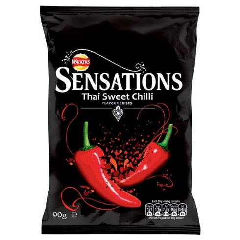 Walkers Sensations Thai Sweet Chilli Flavour Crisps 12 x 80g Bags (Bulk Buy)