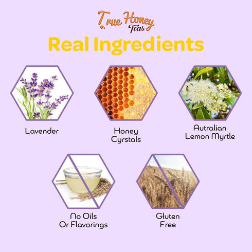 24 Count True Honey Lavender Lemonade Tea Bags - Tranquil Tea for Sleep, Stress Relief and Calm - All Natural Organic