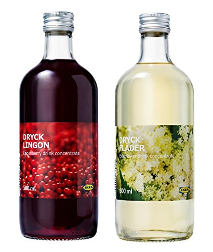 The Great Canadian Tea Company Ltd. Ikea Lingonberry and Elderflower Syrup Bundle - Includes Sweet Swedish Dryck Lingonberry