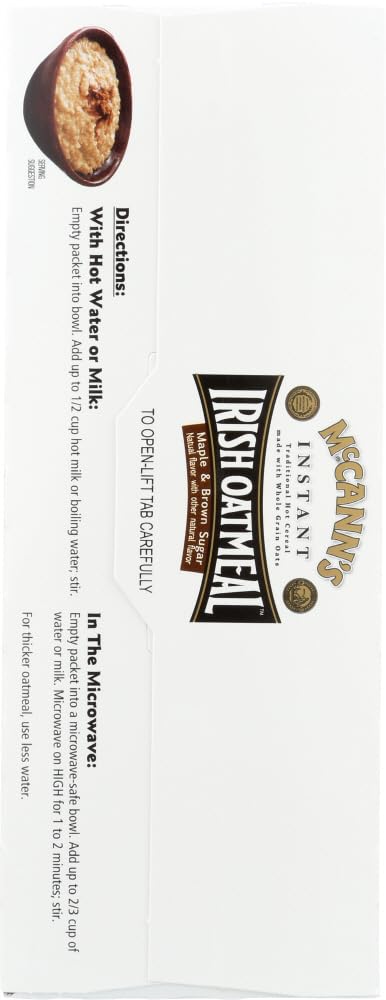 10 3 McCanns Instant Irish Oatmeal Maple Brown Sugar, ct, pk