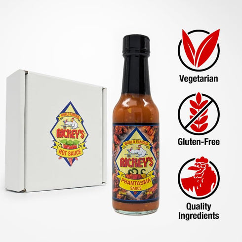 Pack, 3-Bottle Set RICKEY'S Spicy Lover's Gourmet Hot Sauce of Original, Habanero, and Phantasma Flavors