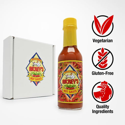 Pack, 3-Bottle Set RICKEY'S Spicy Lover's Gourmet Hot Sauce of Original, Habanero, and Phantasma Flavors