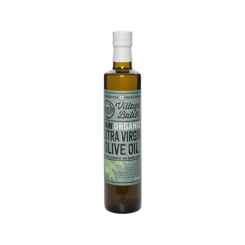 Village Batch Raw Organic Extra Virgin Olive Oil, Cold Pressed and Unfiltered
