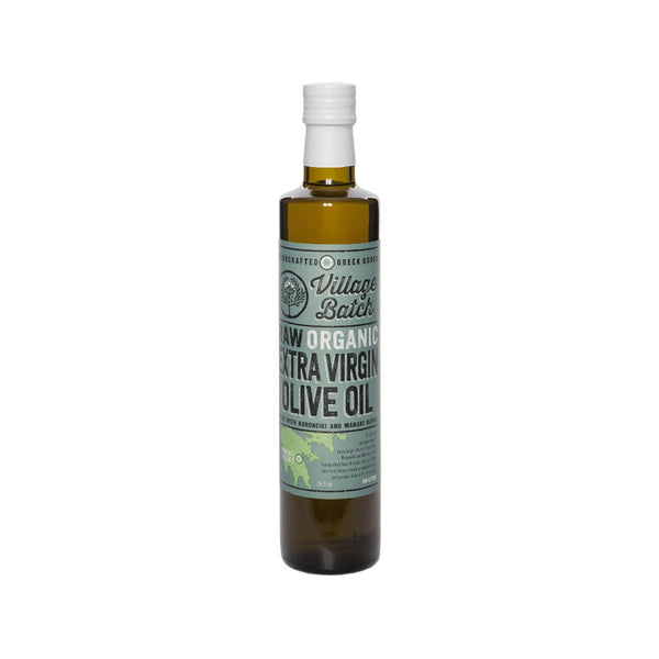 Village Batch Raw Organic Extra Virgin Olive Oil, Cold Pressed and Unfiltered