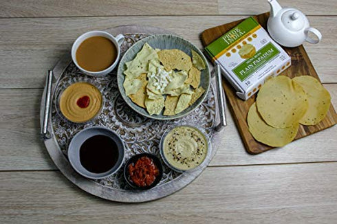 Pack 6-10 count (3.53oz 100gm) Pride Of India - Mung Bean Plain Papadum Lentil Crisp, of - - Protein Fiber & Iron Rich