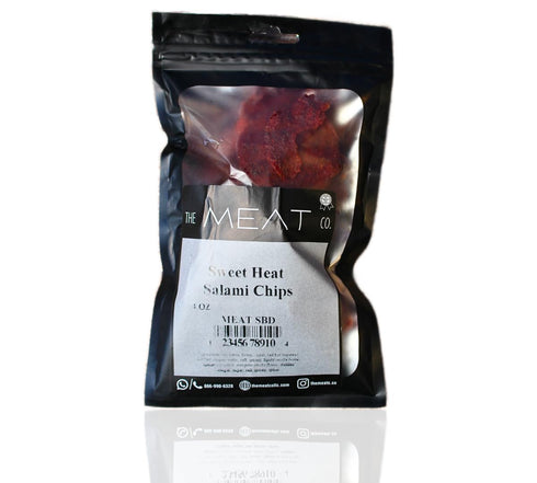 The Meat Co 4oz kosher certified Sweet Heat Beef Salami Chips, Made with Premium Meats, handmade