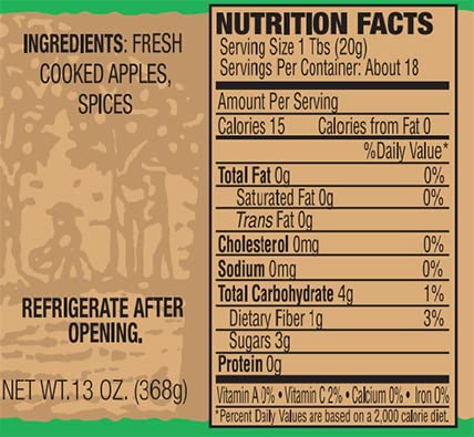 13oz (Pack 6) Dillman Farm No Sugar Added Apple Butter - All Natural, Gluten-Free, Non-GMO, Vegan, Kosher