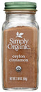 Simply Organic Ground Ceylon Cinnamon, Certified Organic, Vegan | 2.08 oz |