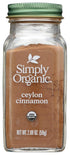 Simply Organic Ground Ceylon Cinnamon, Certified Organic, Vegan | 2.08 oz |