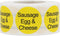 Sausage, Egg & Cheese Deli Labels 1 Inch Round Circle Dots 500