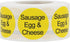 Sausage, Egg & Cheese Deli Labels 1 Inch Round Circle Dots 500