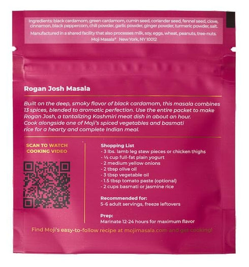 Moji Masala Indian Spice Kits, Rogan Josh Masala Blend, Authentic Indian Seasoning Sets, 2-Packs Serve 10-12.