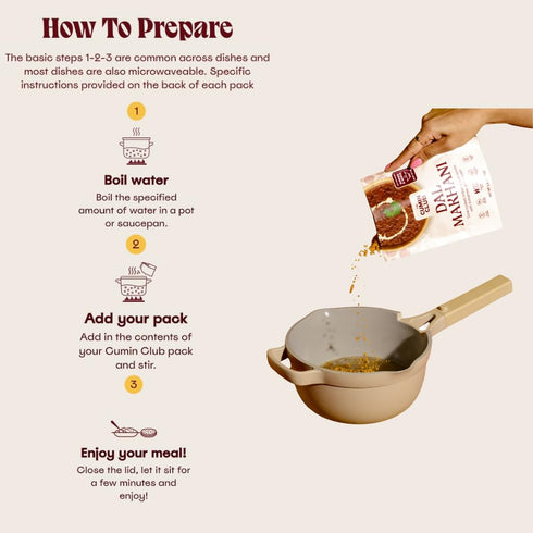 Packet Pack 5 The Cumin Club Dal Makhani (Black Lentils) - Ready to Eat Indian Food, Instant Meal Curry - Quick, Easy