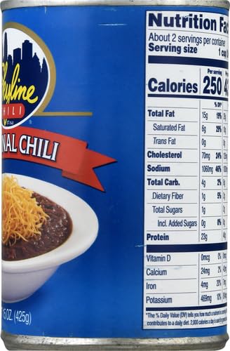 15 oz (6-Pack) Skyline Chili, Cans Authentic Cincinnati-Style Ground Beef, No Beans, High-Protein Hot Dog Sauce, Ready