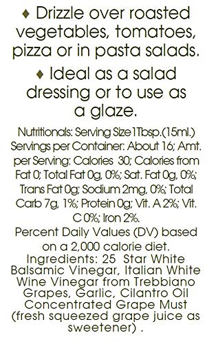 8.5 Oz. (250 ml.) Garlic Festival Foods Garlic Infused White Balsamic Vinegar