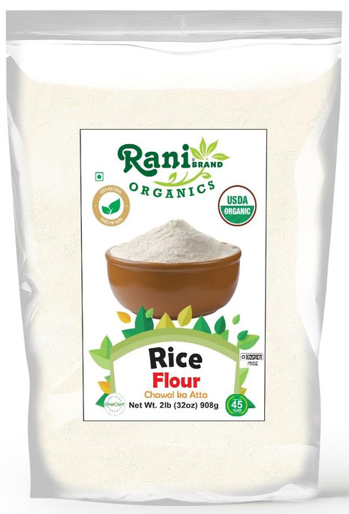 Rani Organic Rice (White) Flour 32oz (2lbs) 908g ~ All Natural |