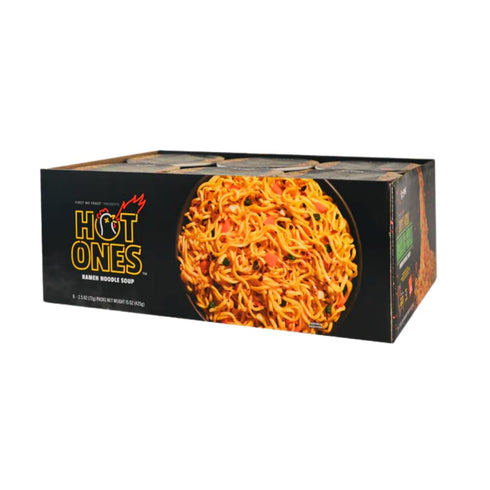 6 Pack, A-Sha x Hot Ones Spicy Ramen Noodle Soup Cup, Garlic Chili (Medium Heat) Flavor, Premium Microwaveable Ramen