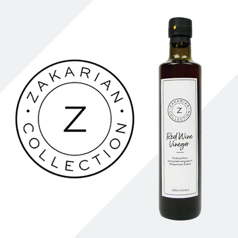 Zakarian 500 ml : Red Wine Vinegar - Made from Organic Greek Red Grapes - - Intense, Refined Flavor - Rich