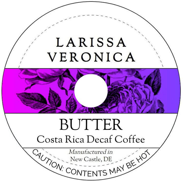 Larissa Veronica Butter Costa Rica Decaf Coffee (Single Serve K-Cup Pods) (Gourmet, Naturally Flavored,