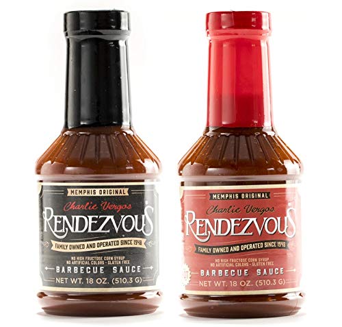 BUTO Charlie Vergos Rendezvous - Original and Hot BBQ Sauce Combo Pack (1lb