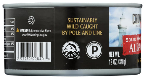 Albacore 12.0 OZ Crown Prince Tuna, Spring Water, No Salt
