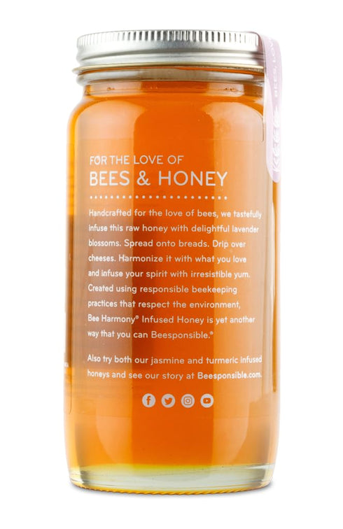 12 OZ Pack 2 Bee Harmony Lavender Infused Honey, Each