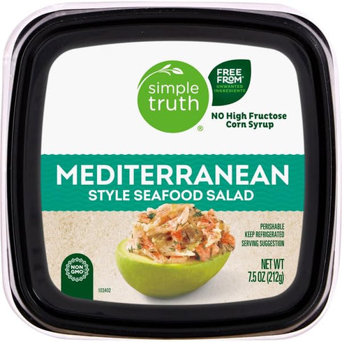 Generic 7.5 oz, Pack 2 Mediterranean Style Seafood Salad, Ready to Eat, Flavorful Seafood Mix