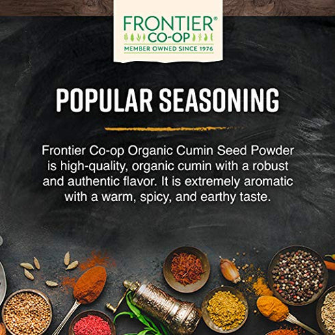 Frontier Co-op Organic Ground Cumin Seed, 5.61oz Cumin Powder