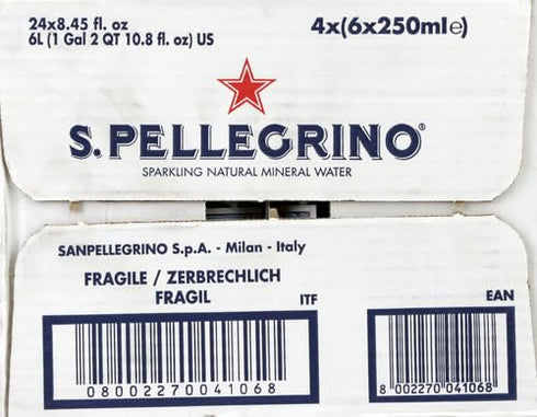 S.Pellegrino 24Pk, 8.45 San Pellegrino Sparkling Mineral Water FZ