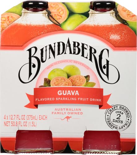 12.7 oz, 4 Count (Pack 2) Bundaberg Sparkling Fruit Drink, Guava, fl