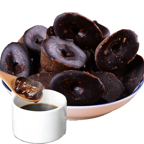 MIHUNTANG 8.81oz 250g Black sugar Cubes Chinese Traditional Yuanbao black sugar- Handmade Pure Raw Sugarcane Dark Black