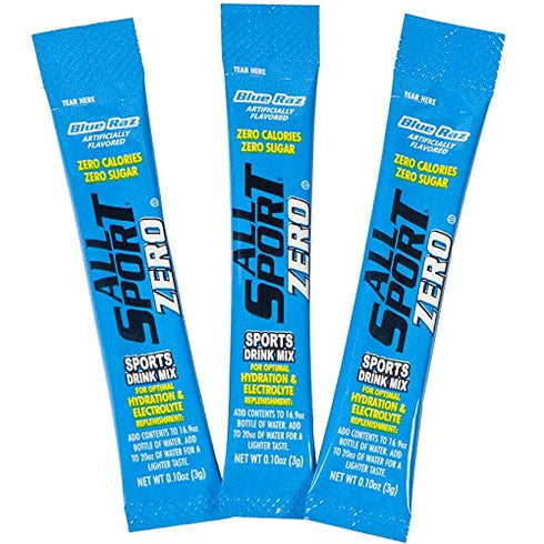 All Sport Zero Pack Pack 10 Pack)) Sticks, Low Calorie, ZERO Sugar, Electrolyte Sports Drink Mix, Vending (Blue Raz