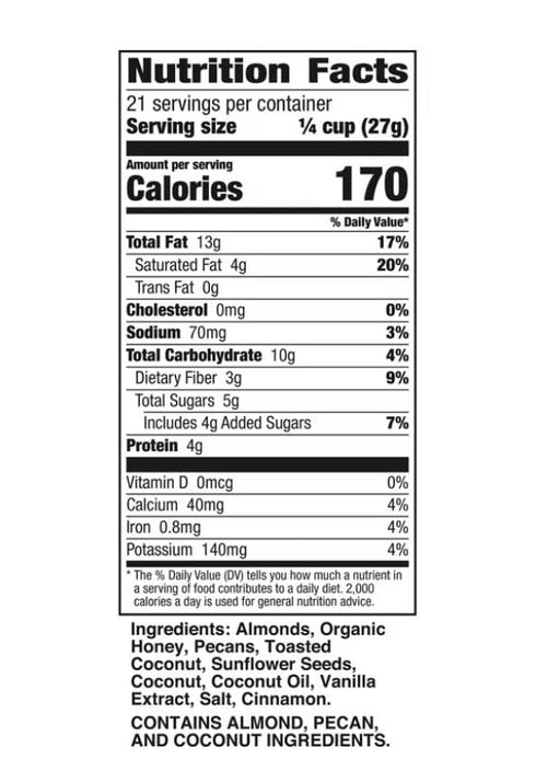 Generic (20 Oz 1 Pack) Autumns Gold Grain Free Toasted Coconut Almond Granola ~ - ~ Gluten-Free, Grain-Free, Non-GMO