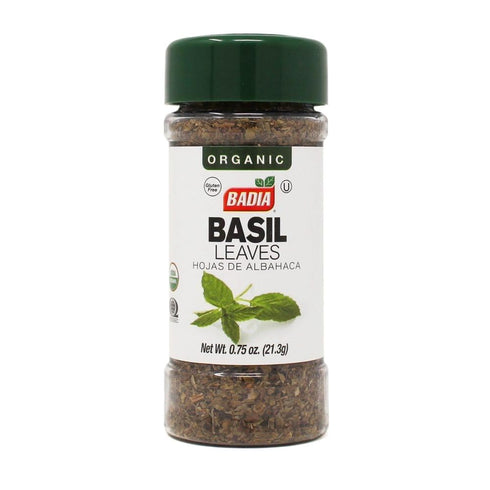 Badia Organic Basil Leaves, 0.75 oz Dried Basil for Cooking, Seasoning &