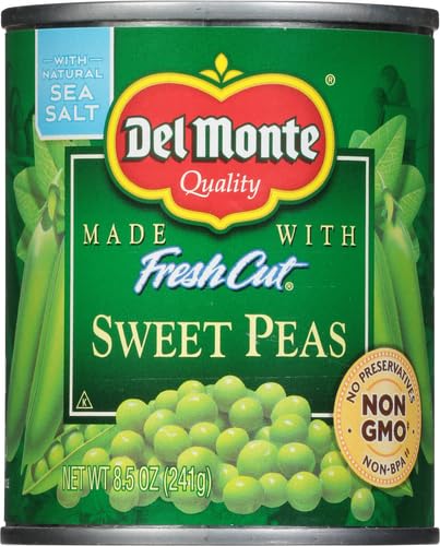 8.5 (Pack 3) Del Monte Canned Fresh Cut Sweet Peas, Ounce
