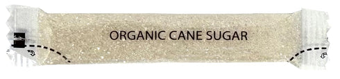 Le Must Organic Raw Brown Cane Sugar Packets Biodegradable Compostable Clear Stick