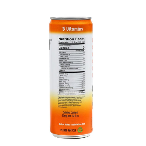 NoProof 100% 0 0 0 0 0 12oz (6-pack) Energy Seltzer, Orange Citrus- Naturally Flavored, Natural Green Tea Caffeine +