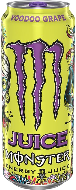 16 (Pack 15) Monster Energy Juice Voodoo Grape, Energy + Juice, Energy Drink, Ounce