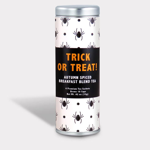 Sets Trick or Treat Gift Basket for Halloween by La Tea Dah, Warm Apple Cider Tea, Pumpkin Spice Breakfast Tea, and Two